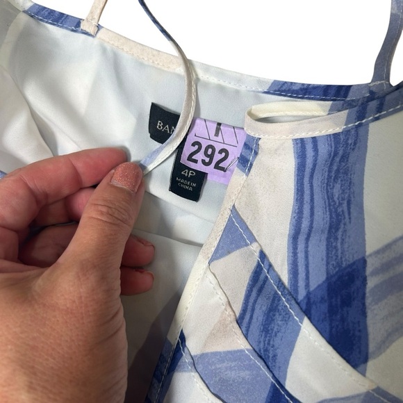 Banana Republic Plaid A-Line Slip Pleated midi Dress size 4p sleeveless wedding - Picture 7 of 12